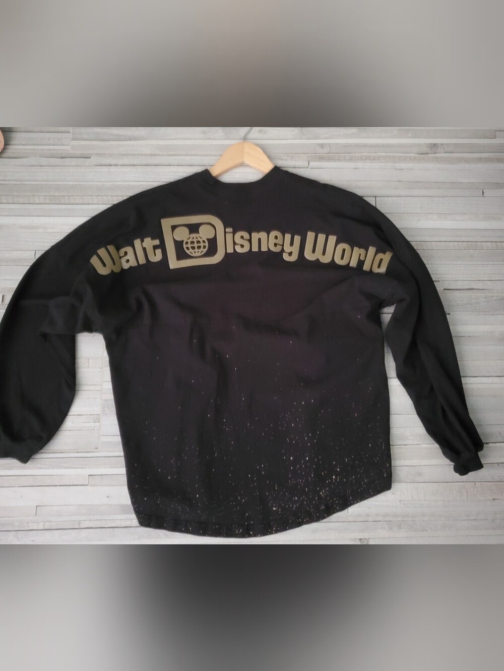 Spirit Jersey Walt Disney World 50th Anniversary Blk Gold Lettering/Spatter Sz M